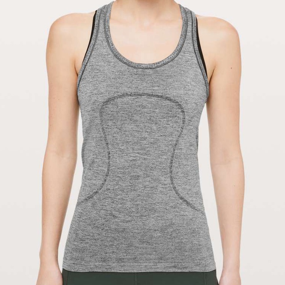 Lululemon Grey Sparkle Swiftly Tank Top Size 2